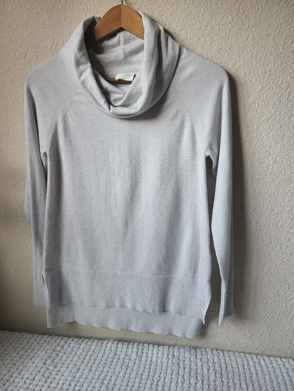 Cyrus Cowl Neck Sweater Light Gray Women's Size S